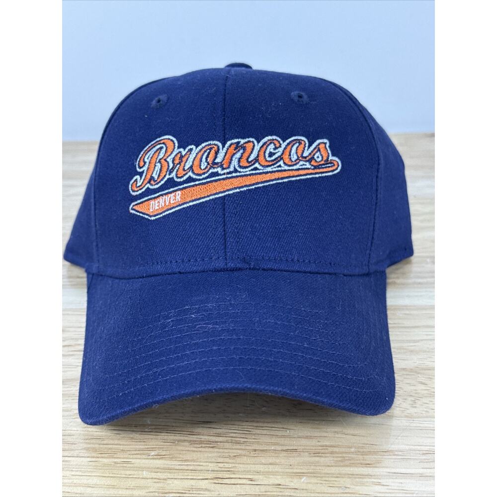 Vintage NFL Denver Broncos Blue One Size Fits All Fitted Hat With Tags MaxFlex